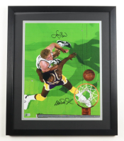 Magic Johnson & Larry Bird Signed Custom Framed Photo Display (Beckett) at PristineAuction.com