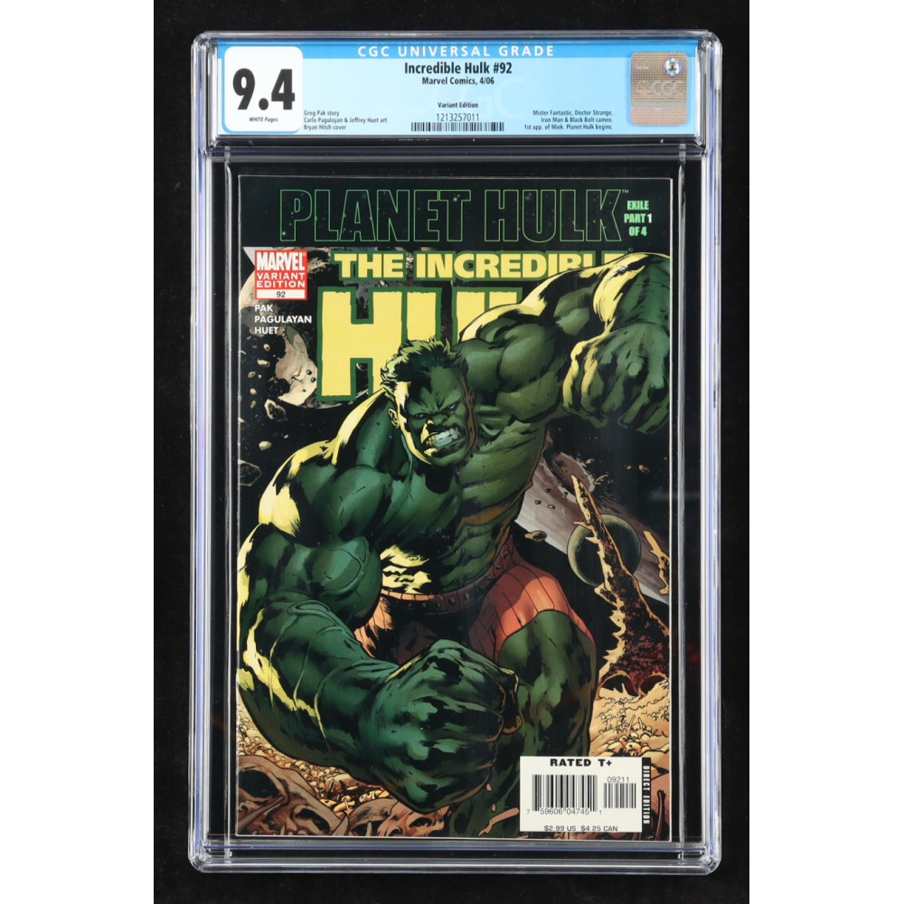 2006 "Incredible Hulk" Issue #92 Marvel Comic Book (CGC 9.4) at PristineAuction.com