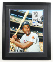 Hank Aaron Signed Braves Custom Framed Photo Display (JSA) at PristineAuction.com