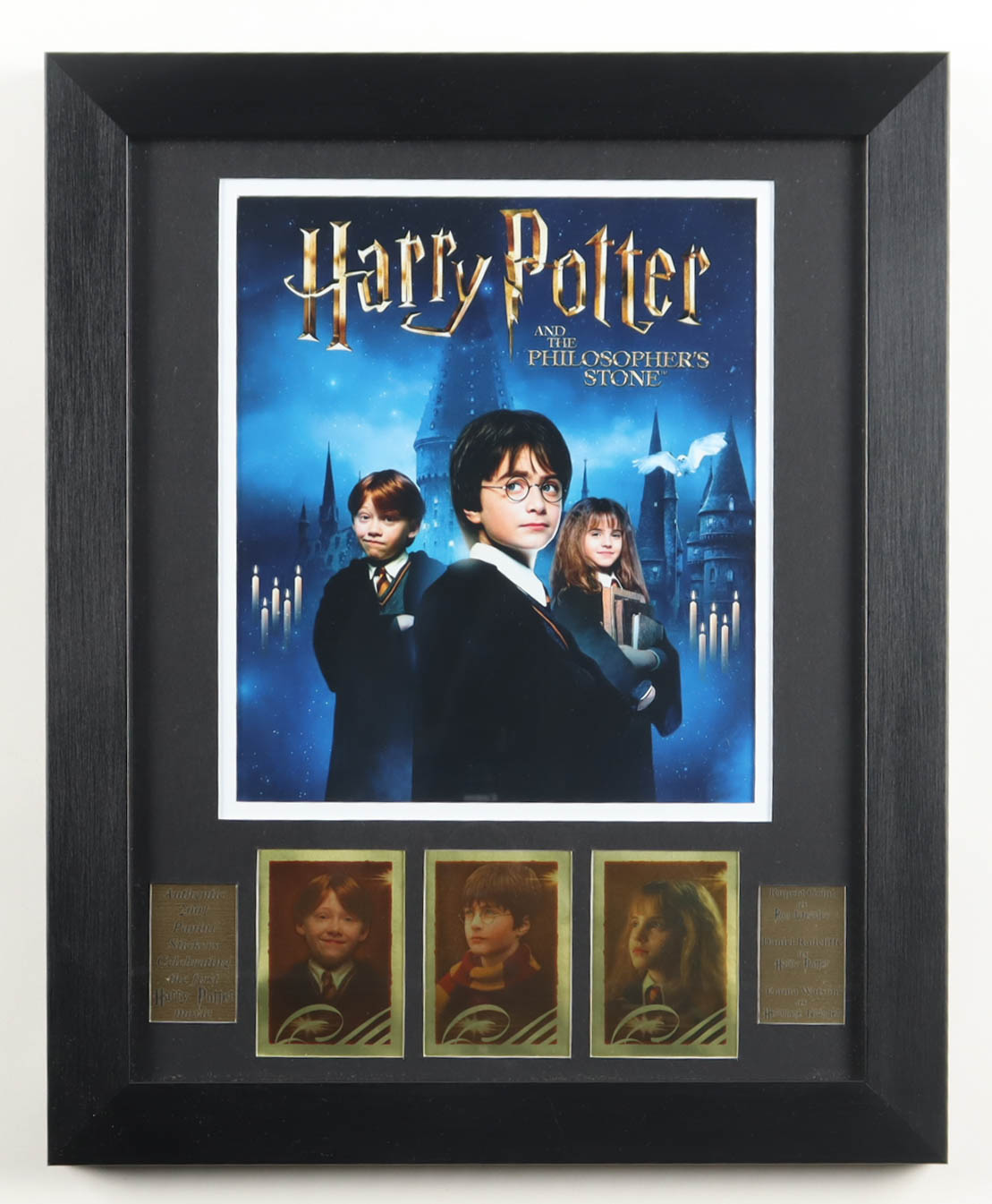 Harry Potter, Hermione Granger and Ron Weasley "Harry Potter and the Philosopher's Stone" Custom Framed Display at PristineAuction.com Harry Potter, Hermione Granger and Ron Weasley "Harry Potter and the Philosopher's Stone" Custom Framed Display at PristineAuction.com