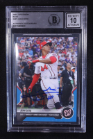 Juan Soto Signed 2021 Topps Now Blue #497 #09/49 (BGS | Autograph Graded 10) at PristineAuction.com