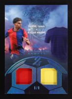 Lamine Yamal / Kylian Mbappe 2025 In the Beautiful Game Used Sports Blue Foil #B25 #8/8 at PristineAuction.com