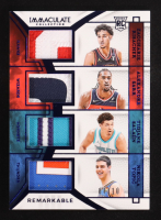 2024-25 Immaculate Collection Remarkable Rookie Jerseys Quad Blue #7 Zaccharie Risacher / Alexandre Sarr / Nikola Topic / Tidjane Salaun #07/10 RC at PristineAuction.com