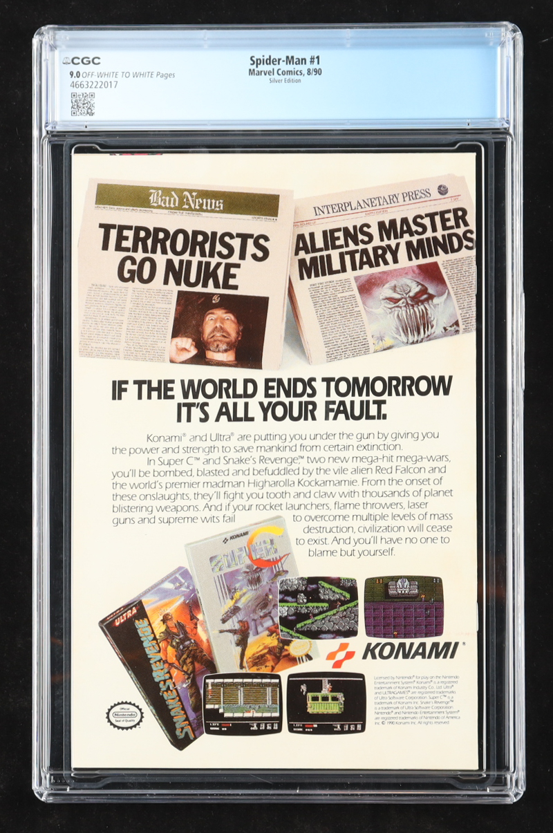 1990 "Spider-Man" #1 Marvel Comic Book (CGC 9.0) at PristineAuction.com 1990 "Spider-Man" #1 Marvel Comic Book (CGC 9.0) at PristineAuction.com