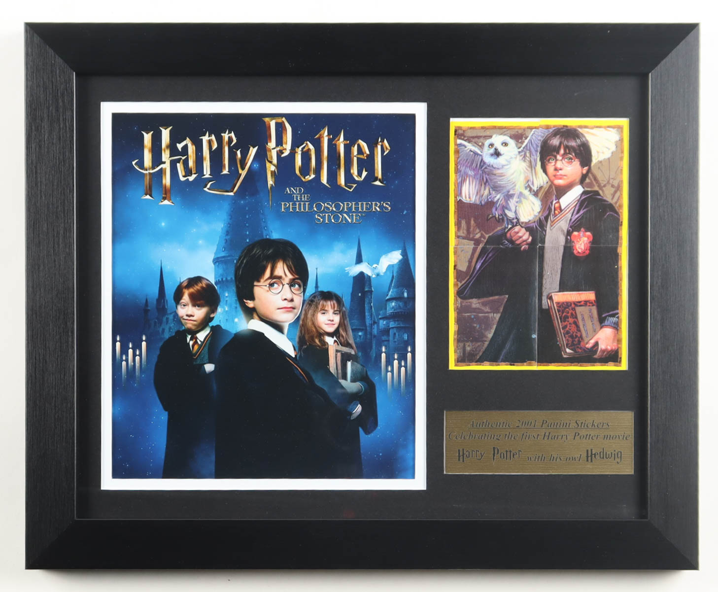 "Harry Potter and the Philosopher's Stone" Custom Framed Display Featuring 4 Panini Harry Potter Stickers at PristineAuction.com "Harry Potter and the Philosopher's Stone" Custom Framed Display Featuring 4 Panini Harry Potter Stickers at PristineAuction.com