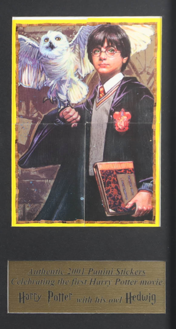 "Harry Potter and the Philosopher's Stone" Custom Framed Display Featuring 4 Panini Harry Potter Stickers at PristineAuction.com "Harry Potter and the Philosopher's Stone" Custom Framed Display Featuring 4 Panini Harry Potter Stickers at PristineAuction.com