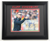 Kliff Kingsbury Signed Cardinals Custom Framed Photo Display (JSA) at PristineAuction.com