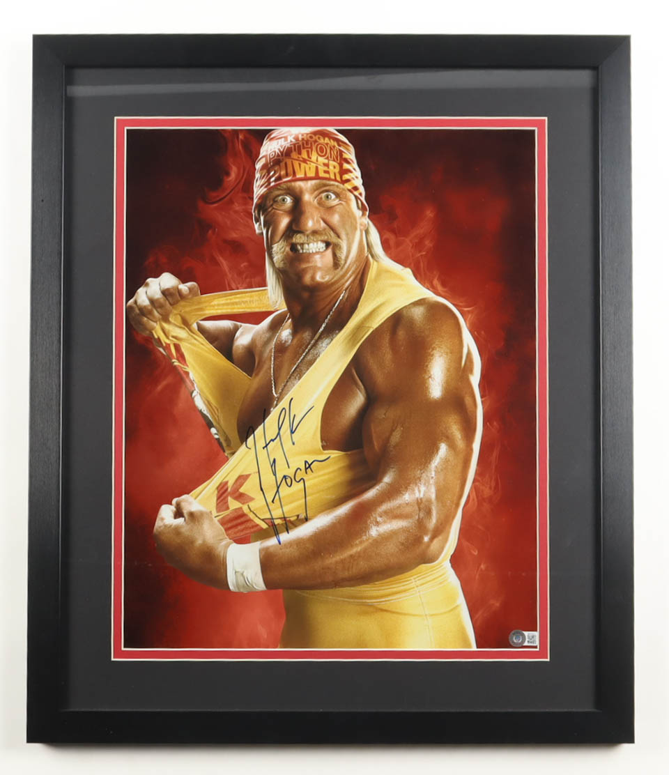 Hulk Hogan Signed WWE Custom Framed Photo Display (Beckett) at PristineAuction.com Hulk Hogan Signed WWE Custom Framed Photo Display (Beckett) at PristineAuction.com