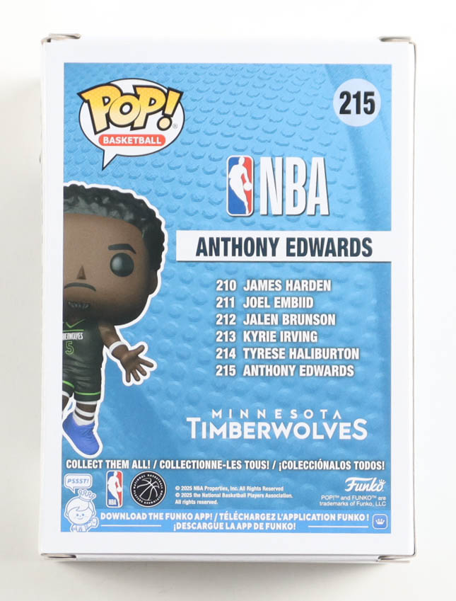 Anthony Edwards Signed Timberwolves #215 Funko Pop! Vinyl Figure (JSA) at PristineAuction.com Anthony Edwards Signed Timberwolves #215 Funko Pop! Vinyl Figure (JSA) at PristineAuction.com