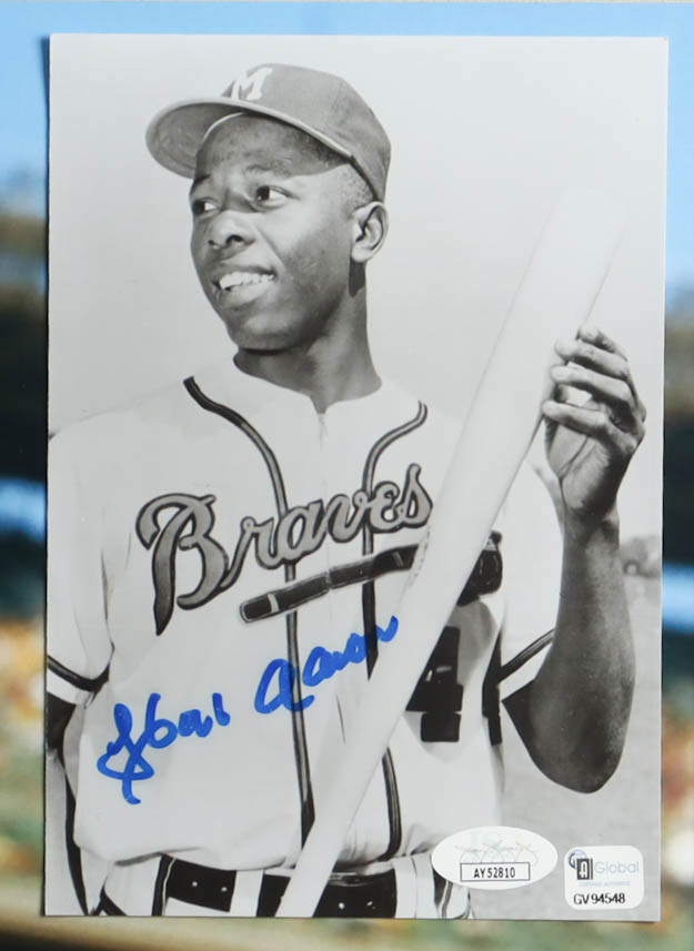 Hank Aaron Signed Braves Custom Framed Photo Display (JSA) at PristineAuction.com Hank Aaron Signed Braves Custom Framed Photo Display (JSA) at PristineAuction.com