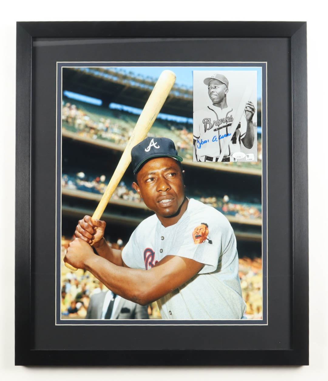 Hank Aaron Signed Braves Custom Framed Photo Display (JSA) at PristineAuction.com Hank Aaron Signed Braves Custom Framed Photo Display (JSA) at PristineAuction.com