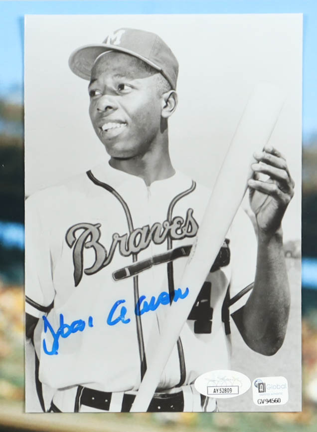 Hank Aaron Signed Braves Custom Framed Photo Display (JSA) at PristineAuction.com Hank Aaron Signed Braves Custom Framed Photo Display (JSA) at PristineAuction.com