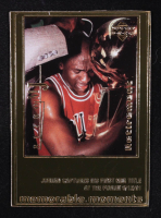 Michael Jordan 1999 Upper Deck 22KT Gold Retro MJ Memorable Moments Photo #9385/9923 at PristineAuction.com