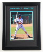 Giancarlo Stanton Signed Marlins Custom Framed Photo Display (JSA) at PristineAuction.com