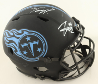 Tony Pollard & Tyjae Spears Signed Titans Full-Size Authentic On-Field Eclipse Alternate Speed Helmet (Beckett) at PristineAuction.com