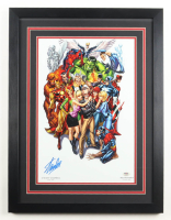 Stan Lee Signed Marvel Comics Custom Framed Art Print (PSA) at PristineAuction.com