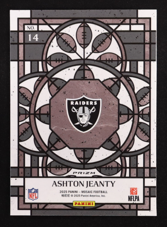 Ashton Jeanty 2025 Panini Mosaic Stained Glass #14 RC at PristineAuction.com Ashton Jeanty 2025 Panini Mosaic Stained Glass #14 RC at PristineAuction.com