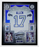 Josh Allen Signed Bills Custom Framed Nike Limited Rivalry Jersey with LED Display & (2) PSA 10 Graded Cards (Beckett) at PristineAuction.com