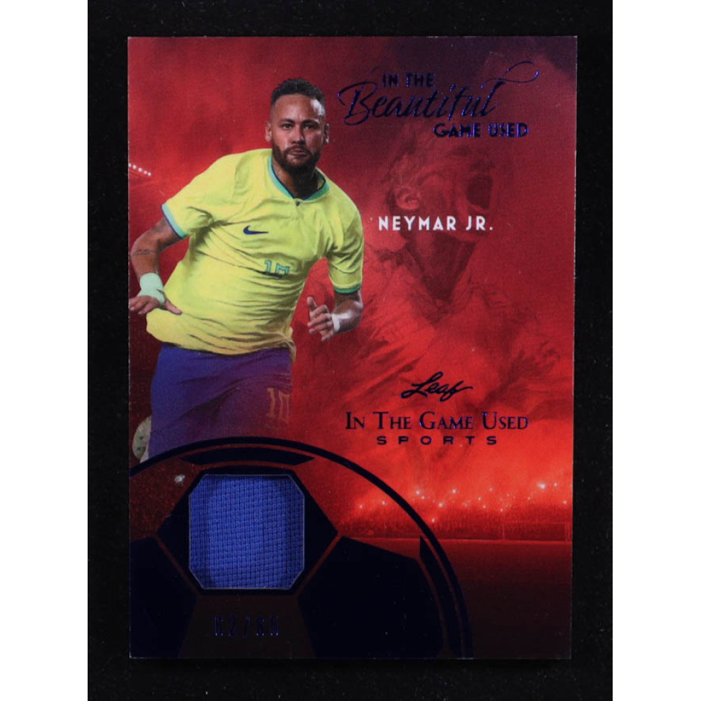 Neymar Junior 2025 Leaf ITG Used Sports In The Beautiful Game Relic Blue Foil #BU17 #62/65 at PristineAuction.com