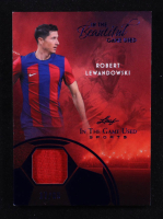 Robert Lewandowski 2025 Leaf ITG Used Sports In The Beautiful Game Relic Blue Foil #BU21 #17/65 at PristineAuction.com