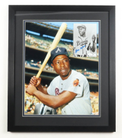 Hank Aaron Signed Braves Custom Framed Photo Display (JSA) at PristineAuction.com