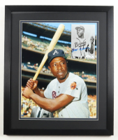 Hank Aaron Signed Braves Custom Framed Photo Display (JSA) at PristineAuction.com