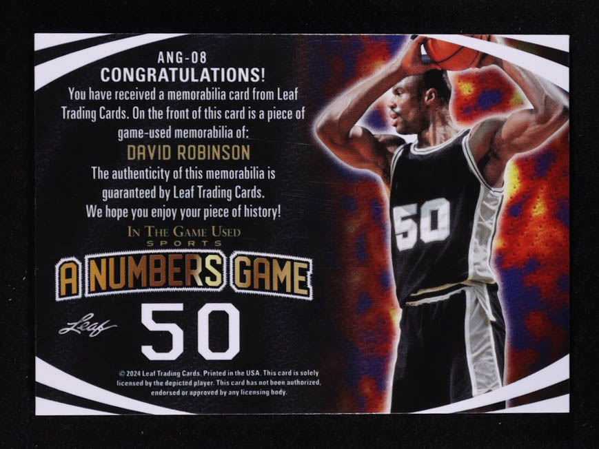 David Robinson 2024 Leaf ITG A Numbers Game #ANG-08 #6/8 at PristineAuction.com David Robinson 2024 Leaf ITG A Numbers Game #ANG-08 #6/8 at PristineAuction.com