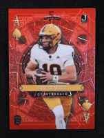 Sam Leavitt 2024 Wild Card 5 Card Draw Stacked Ace Of Spades Red Laser #SDPSSLN RC #2/2 at PristineAuction.com