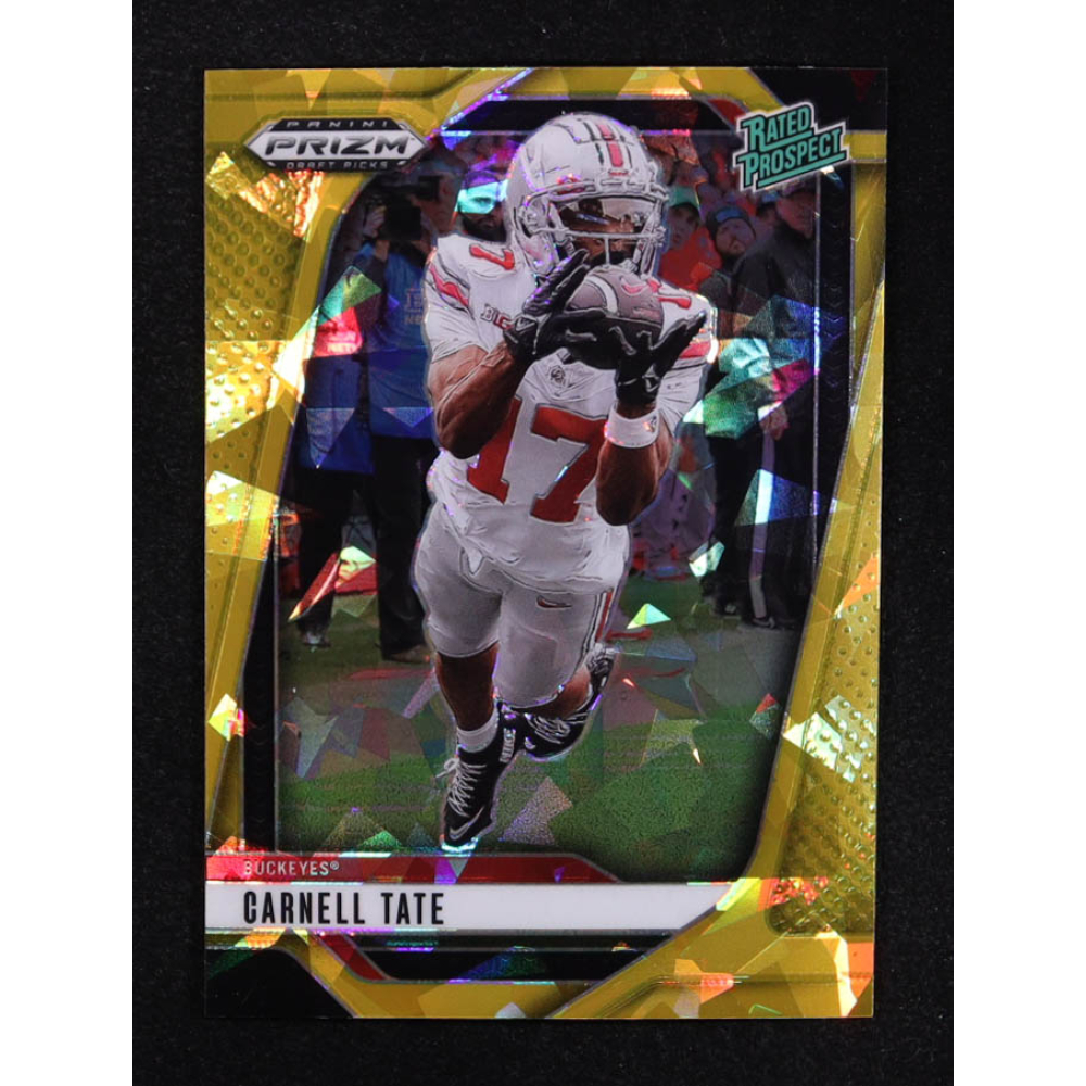 Carnell Tate 2025 Panini Prizm Draft Picks Prizms Gold Ice #68 RC at PristineAuction.com