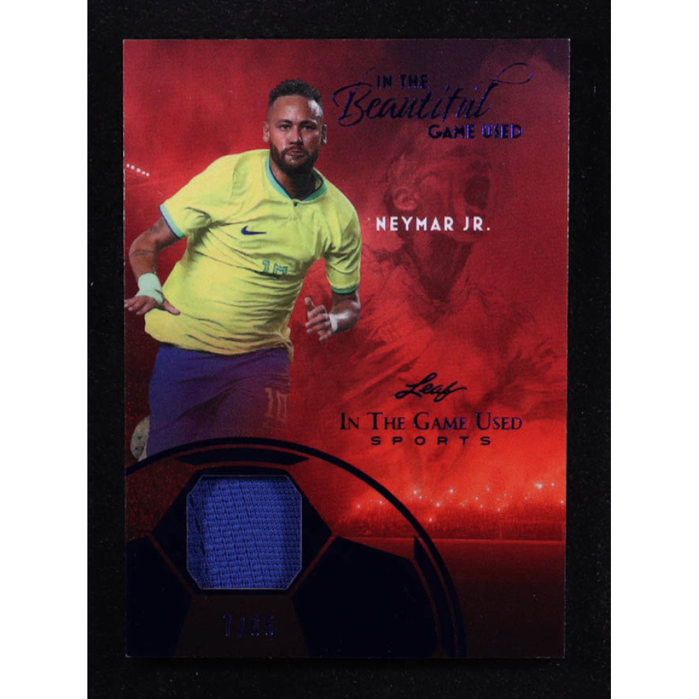 Neymar Junior 2025 Leaf ITG Used Sports In The Beautiful Game Relic Blue Foil #BU17 #7/65 at PristineAuction.com