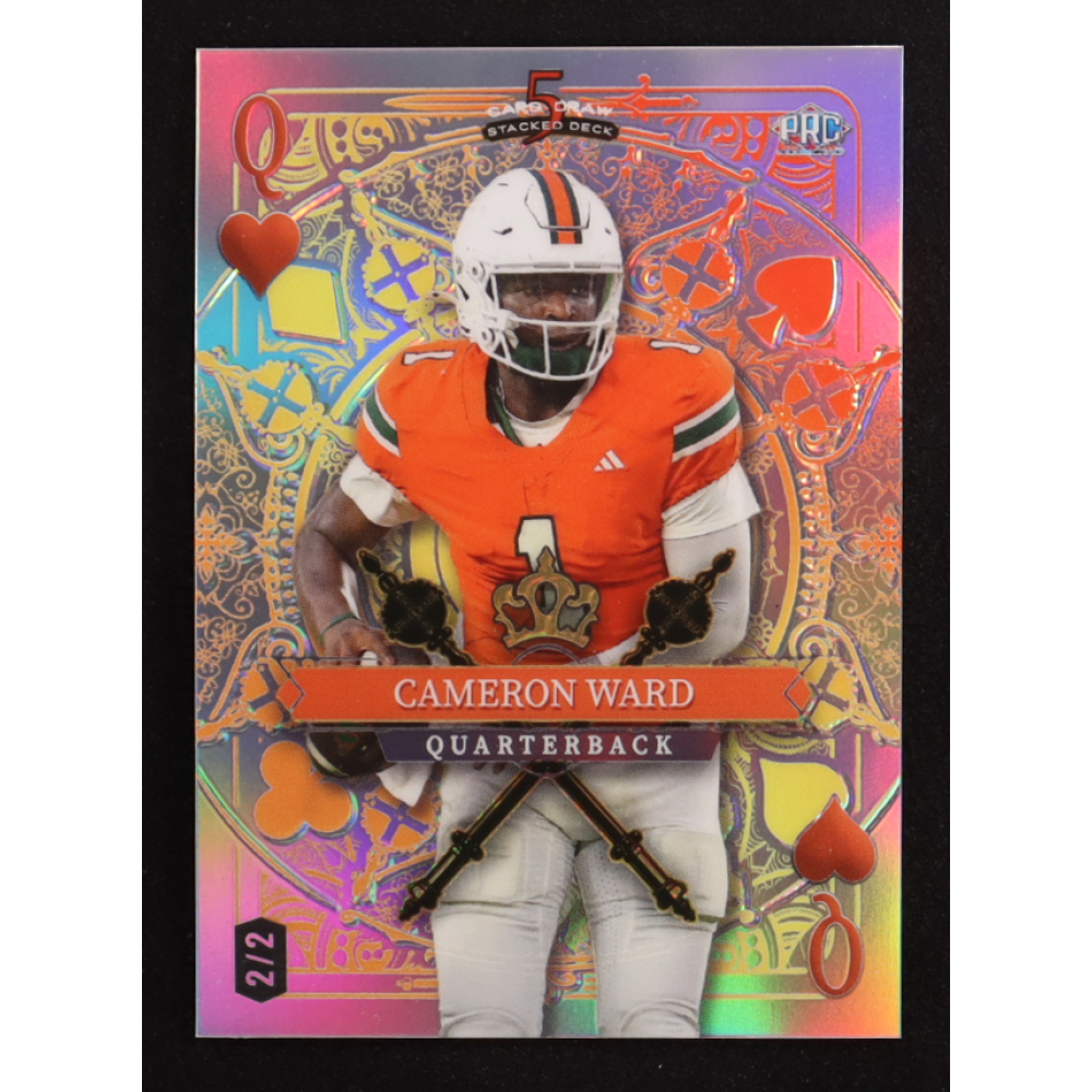 Cameron Ward 2024 Wild Card 5 Card Draw Stacked Deck Queen Rainbow #CWN #2/2 at PristineAuction.com