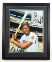 Hank Aaron Signed Braves Custom Framed Photo Display (JSA) at PristineAuction.com