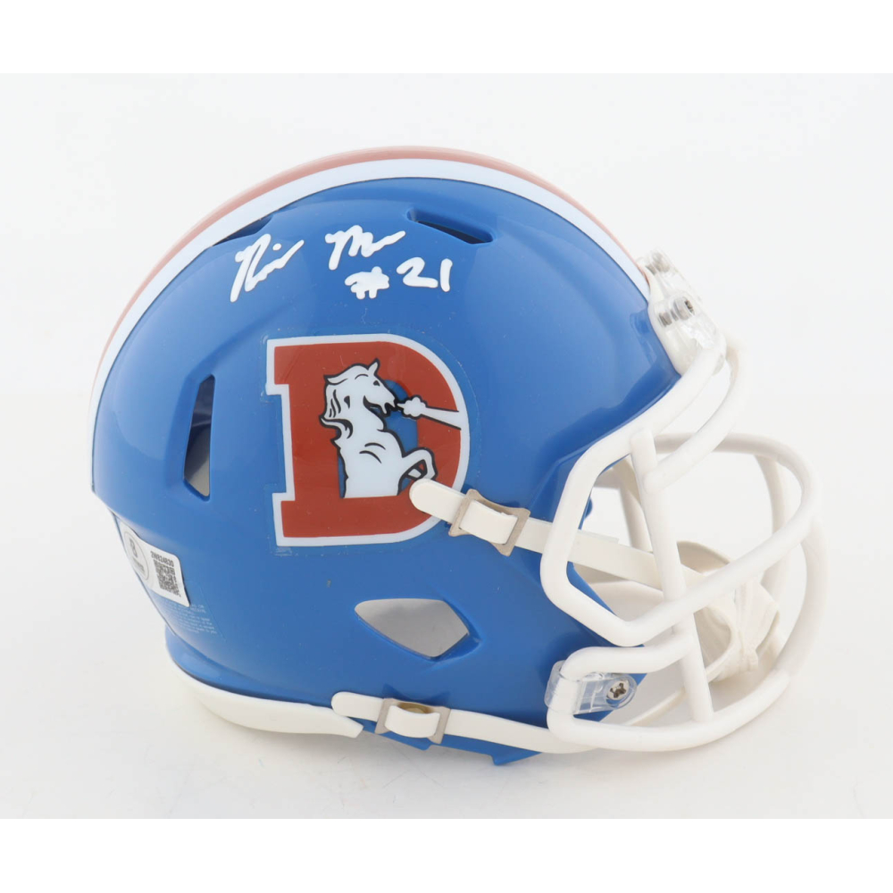 Riley Moss Signed Broncos Throwback Alternate Speed Mini Helmet (Beckett) at PristineAuction.com