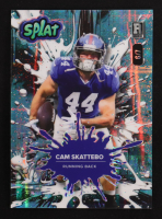 Cam Skattebo 2025 Wild Card Splat Teal Scotch Plaid Background2 #CS #6/7 RC at PristineAuction.com