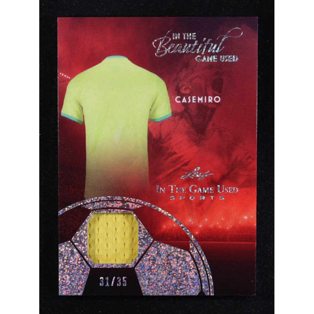 Casemiro 2025 Leaf ITG Used Sports In The Beautiful Game Relic Silver Sparkle Foil #BU1 #31/35 at PristineAuction.com