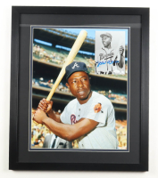 Hank Aaron Signed Braves Custom Framed Photo Display (JSA) at PristineAuction.com