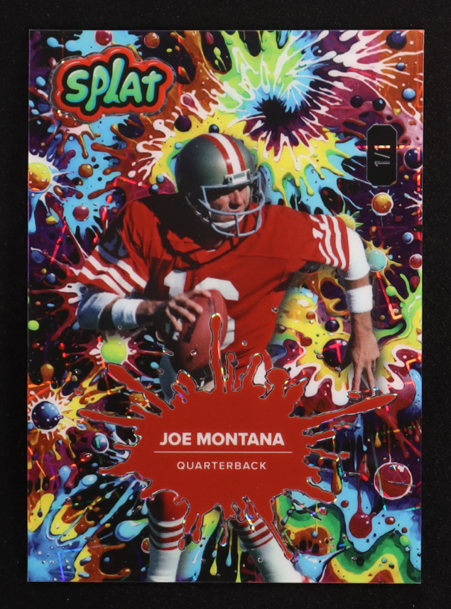 Joe Montana 2025 Wild Card Splat Tie Dye Lazer Background9 #JM #1/1 at PristineAuction.com Joe Montana 2025 Wild Card Splat Tie Dye Lazer Background9 #JM #1/1 at PristineAuction.com