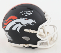 Bo Nix Signed Broncos Matte Black Speed Mini Helmet (Beckett) at PristineAuction.com