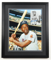 Hank Aaron Signed Braves Custom Framed Photo Display (JSA) at PristineAuction.com