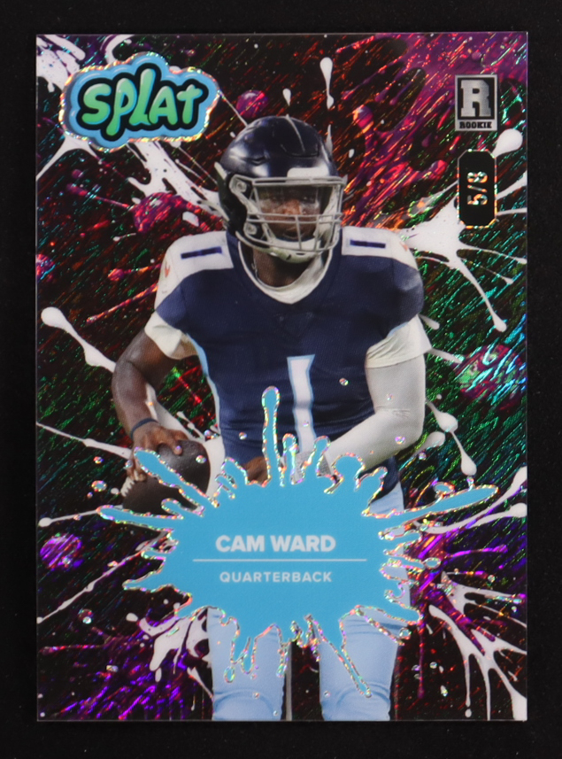 Cam Ward 2025 Wild Card Splat Purple Diagonal Shimmer Background2 #CW #5/8 RC at PristineAuction.com Cam Ward 2025 Wild Card Splat Purple Diagonal Shimmer Background2 #CW #5/8 RC at PristineAuction.com