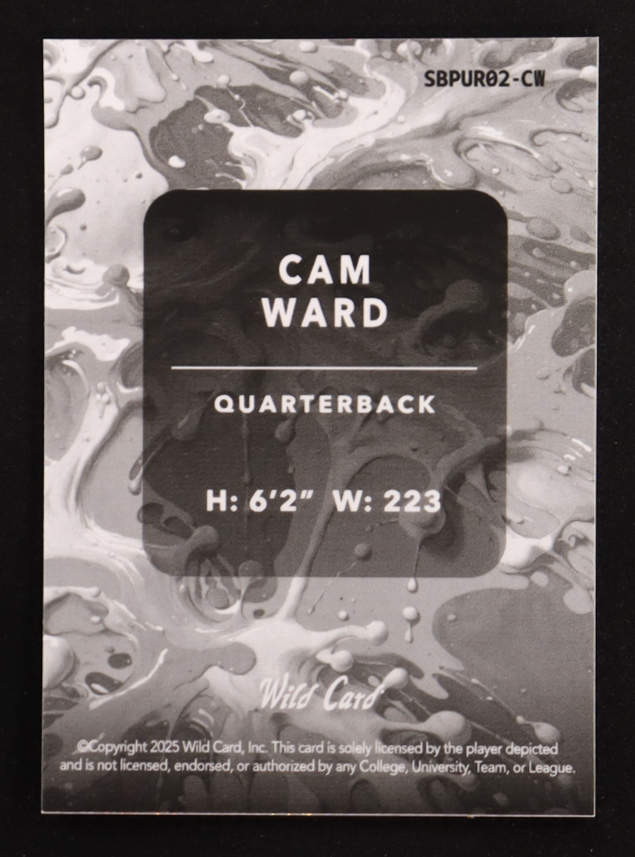 Cam Ward 2025 Wild Card Splat Purple Diagonal Shimmer Background2 #CW #5/8 RC at PristineAuction.com Cam Ward 2025 Wild Card Splat Purple Diagonal Shimmer Background2 #CW #5/8 RC at PristineAuction.com
