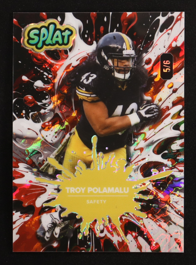 Troy Polamalu 2025 Wild Card Splat Red Island Background4 #TP #5/6 at PristineAuction.com Troy Polamalu 2025 Wild Card Splat Red Island Background4 #TP #5/6 at PristineAuction.com