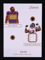 Ray Lewis / Michael Strahan 2024 Sports Keepsake Edition Dual Gem Relics #374 #13/99 at PristineAuction.com