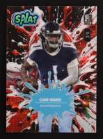 Cam Ward 2025 Wild Card Splat Red Scotch Plaid Background4 #CW #2/6 RC at PristineAuction.com