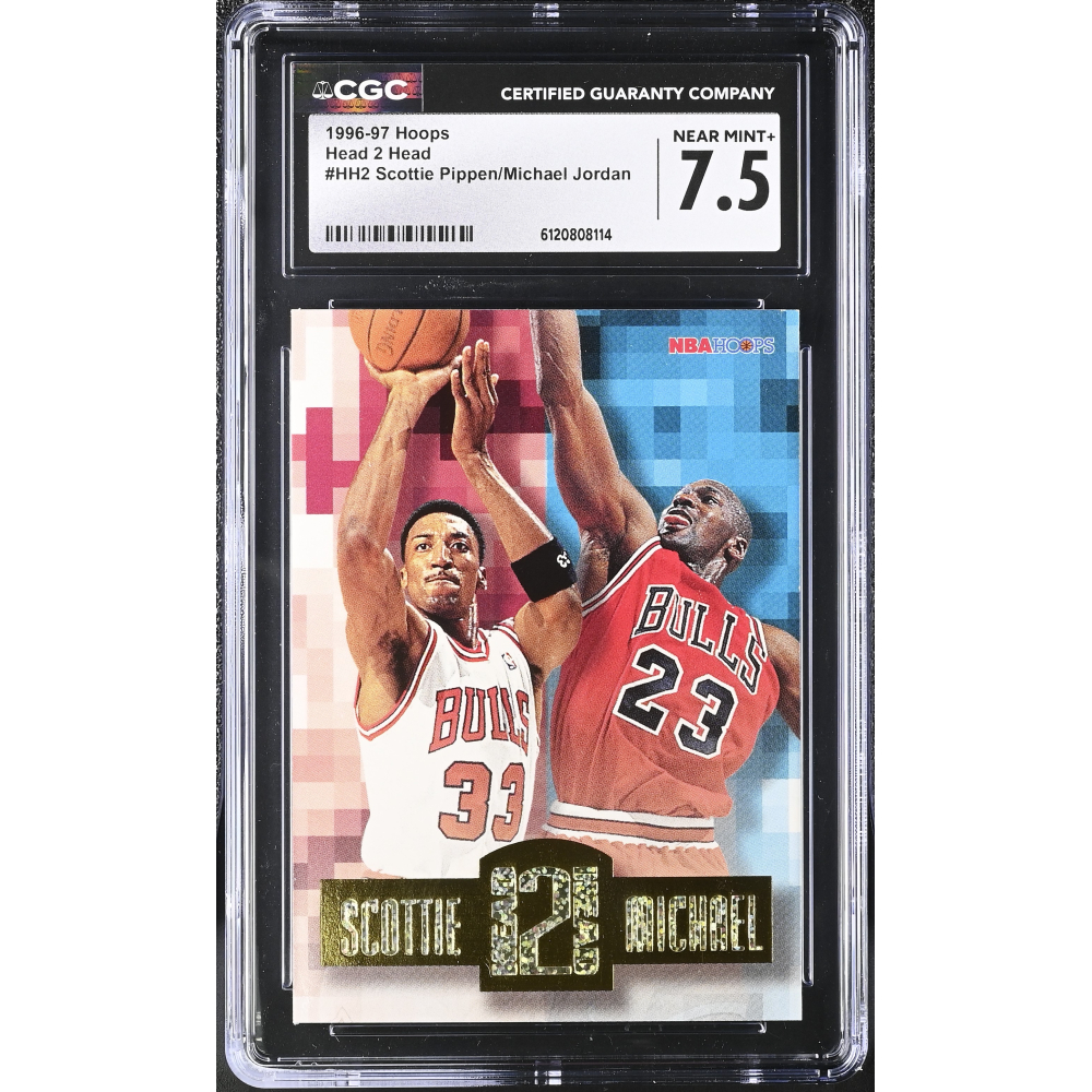 Scottie Pippen/Michael Jordan 1996-97 Hoops Head 2 Head #HH2 (CGC 7.5) at PristineAuction.com