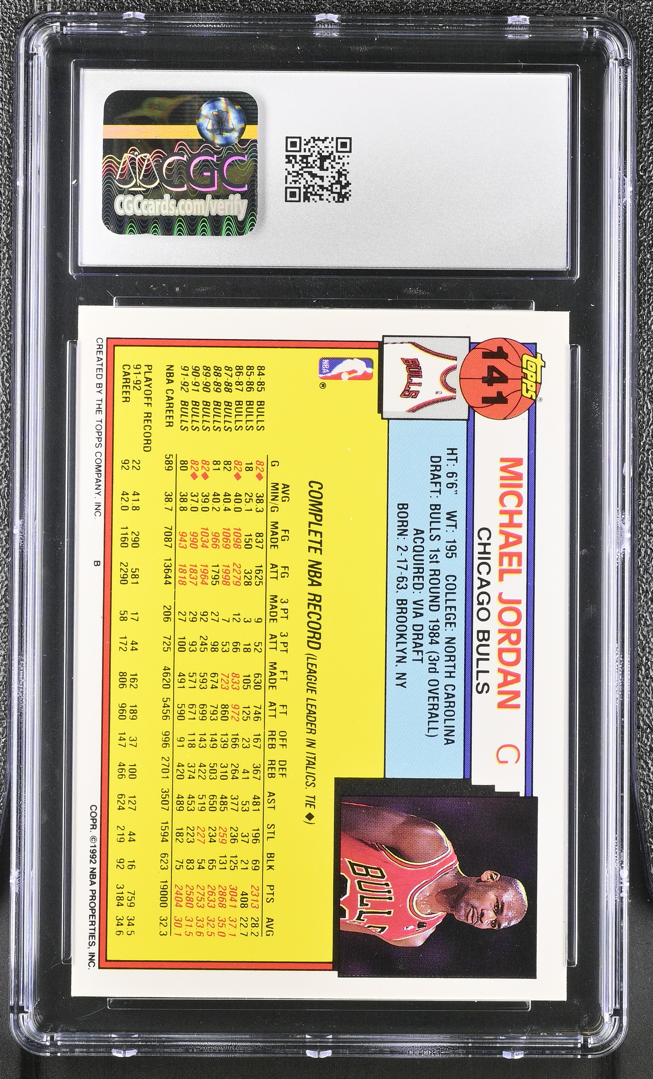 Michael Jordan 1992-93 Topps #141 (CGC 8) at PristineAuction.com Michael Jordan 1992-93 Topps #141 (CGC 8) at PristineAuction.com