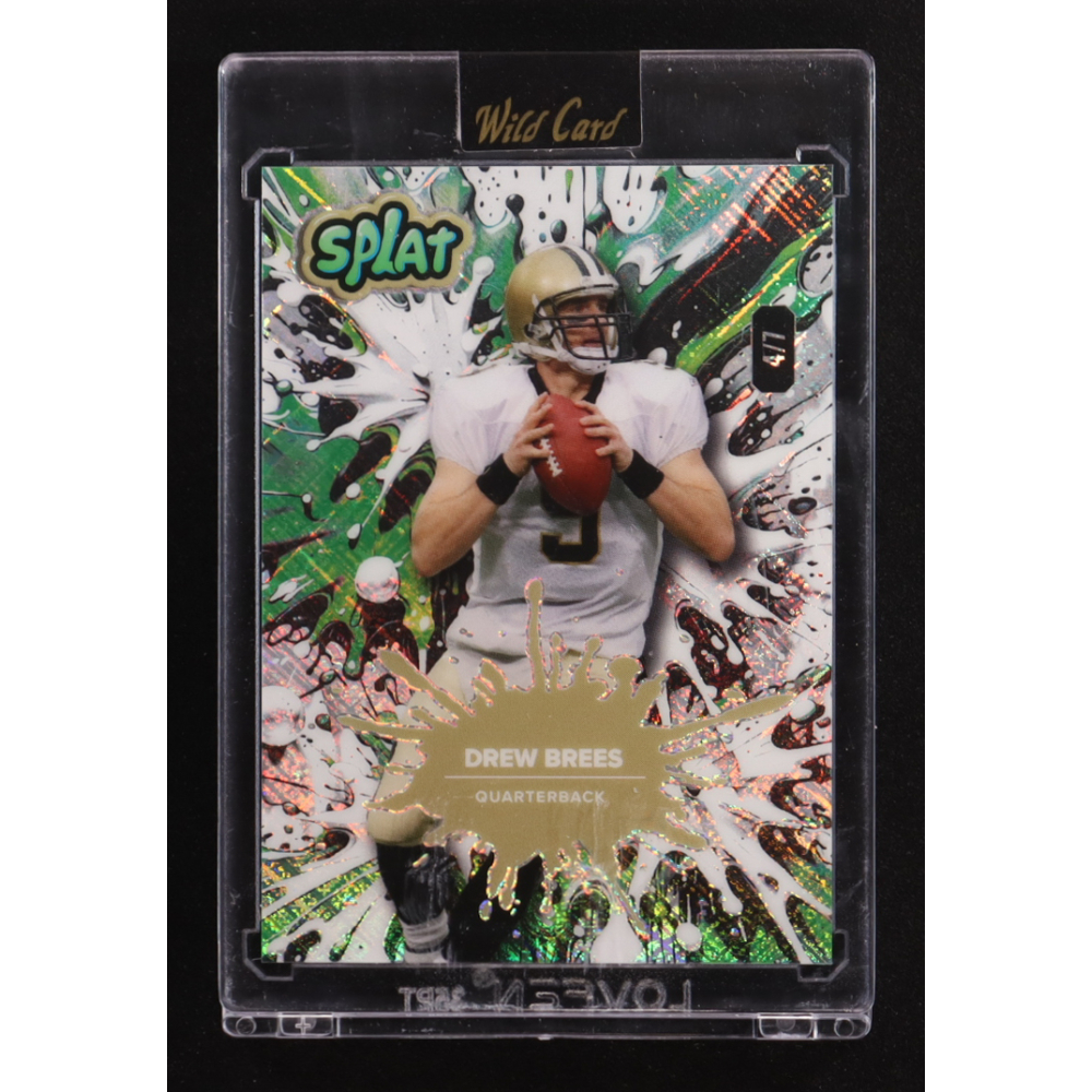 Drew Brees 2025 Wild Card Splat Green5 Cross Hatch #DB #4/7 at PristineAuction.com