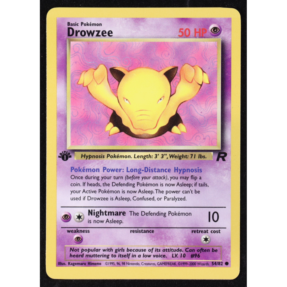 Drowzee 2000 Pokemon Team Rocket 1st Edition #54 at PristineAuction.com