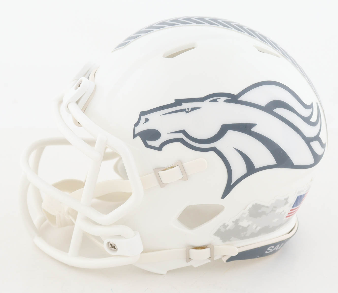 Troy Franklin Signed Broncos Salute to Service Alternate Speed Mini Helmet (Beckett) at PristineAuction.com Troy Franklin Signed Broncos Salute to Service Alternate Speed Mini Helmet (Beckett) at PristineAuction.com