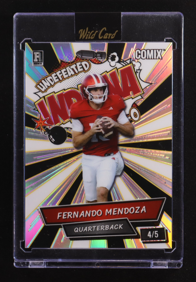 Fernando Mendoza 2025 Wild Card Comix Indiana Rainbow #FM01 #4/5 RC at PristineAuction.com Fernando Mendoza 2025 Wild Card Comix Indiana Rainbow #FM01 #4/5 RC at PristineAuction.com